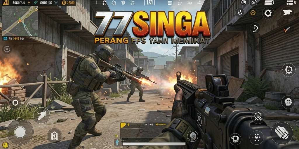 Screenshot gameplay mendebarkan di 77SINGA menampilkan aksi tempur intens.