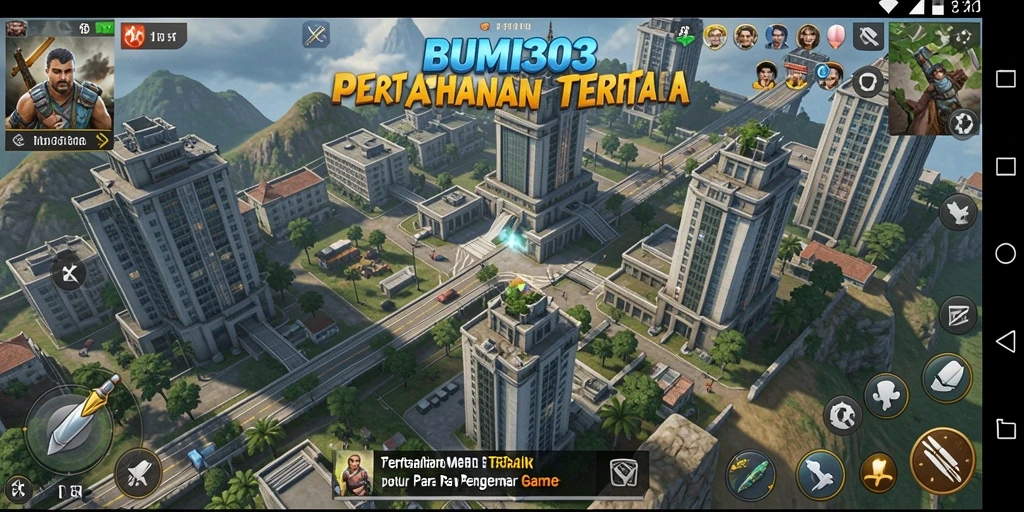 Tampilan gameplay BUMI303 yang menegangkan dalam bertahan dari serangan musuh.