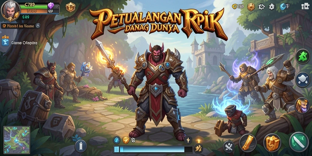 Tampilan gameplay utama C789 yang menampilkan aksi RPG yang mendebarkan.