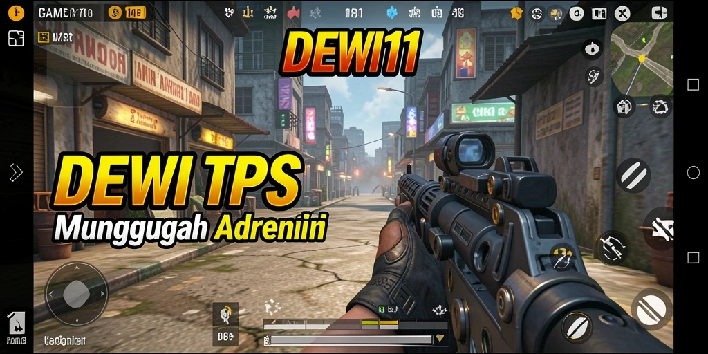 Gameplay mendebarkan di DEWI11 dengan aksi tembak-menembak yang intens.