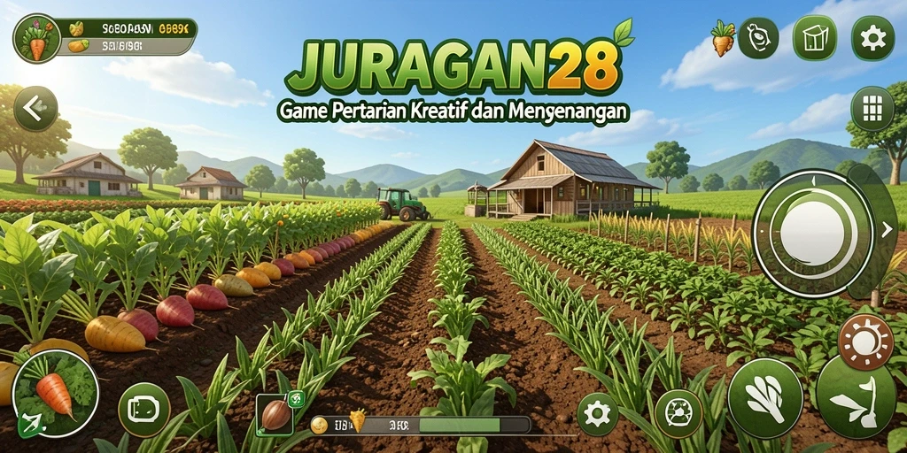 Screenshot JURAGAN28 menampilkan aktivitas pertanian yang seru dan interaktif.