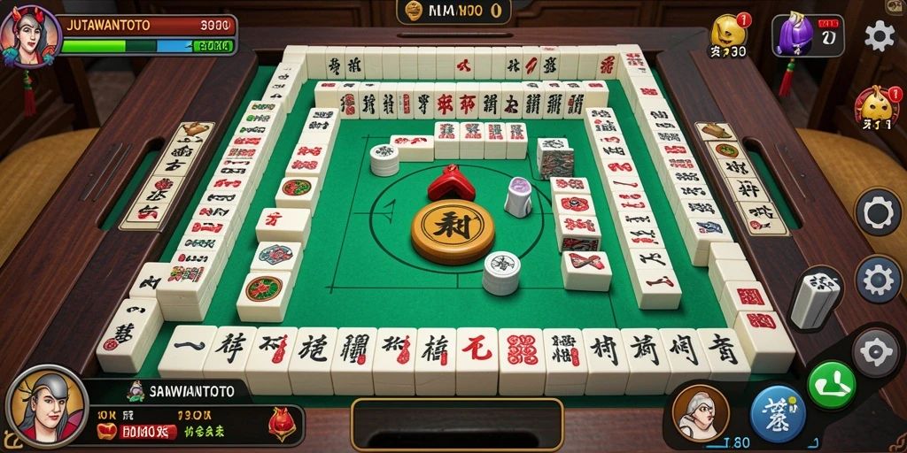 Tampilan gameplay Mahjong yang menarik di JUTAWANTOTO.