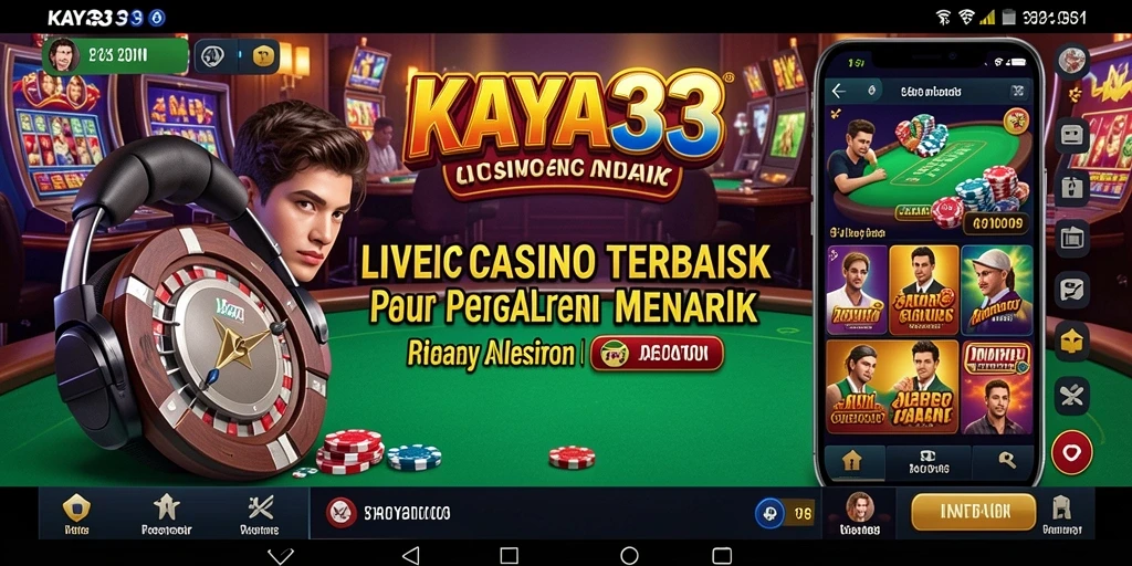 Screenshot KAYA33 menampilkan dealer live dan gameplay yang mendebarkan.