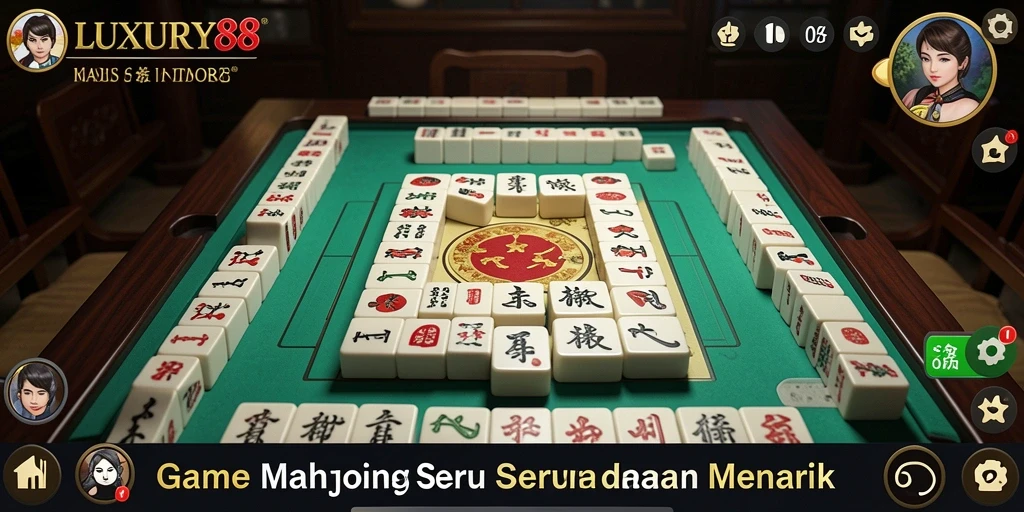 Tampilan gameplay seru di LUXURY88, menampilkan tiles Mahjong yang menantang.