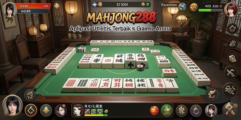 Screenshot MAHJONG288 menampilkan antarmuka yang bersih dan fitur unggulan.