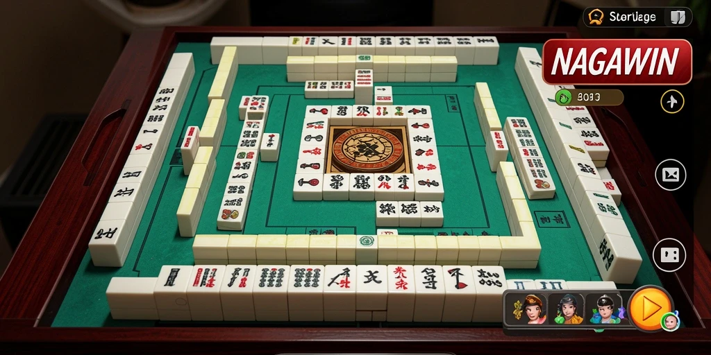 Tampilan gameplay Mahjong yang menantang dan seru di NAGAWIN.