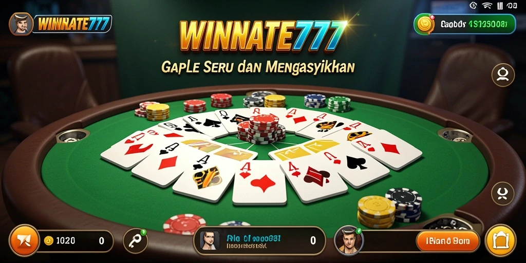 Tampilan gameplay seru dari WINRATE777 yang menampilkan pertandingan Gaple.