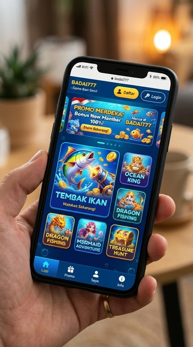 Tampilan utama aplikasi badai777 yang mudah dinavigasi.
